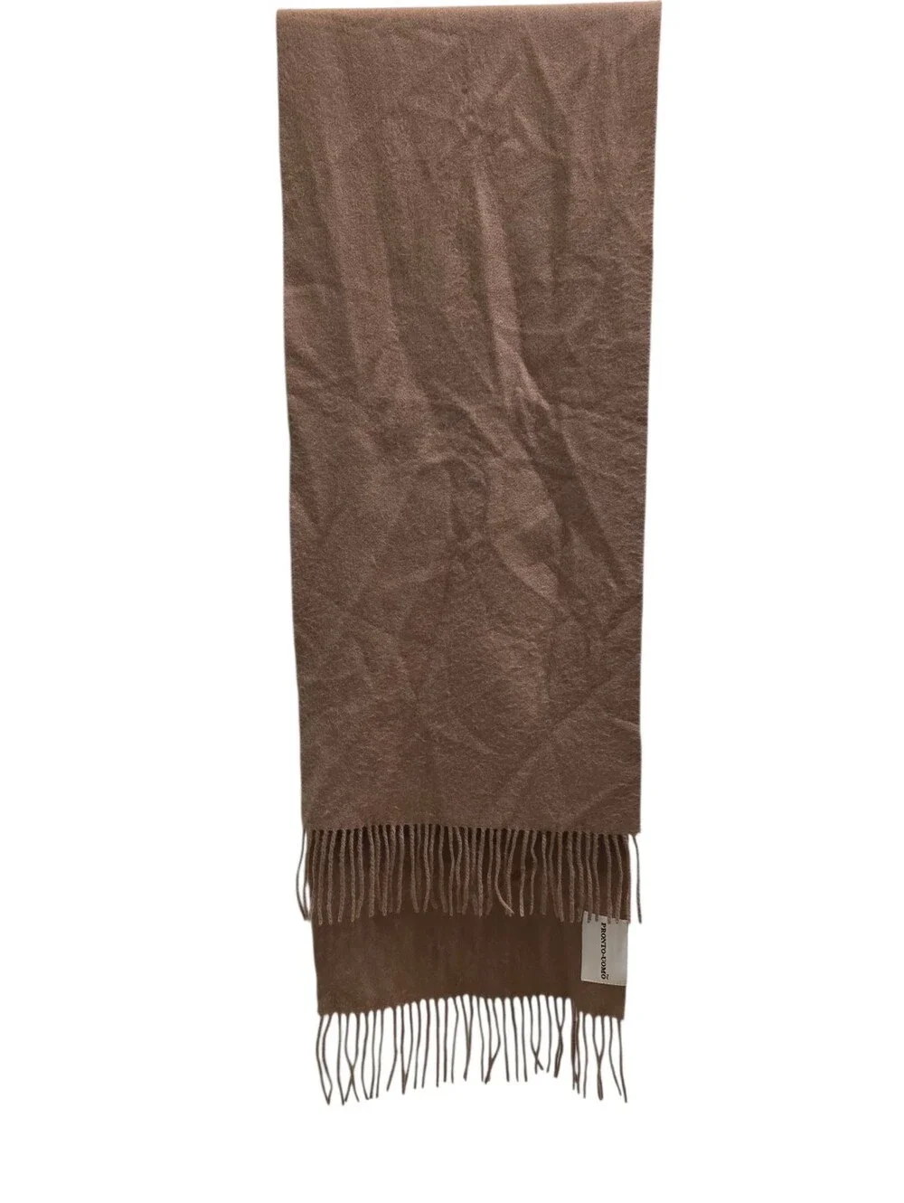 Pronto Uomo 100% Cashmere Camel Colored Tasseled Scarf EUC OS
